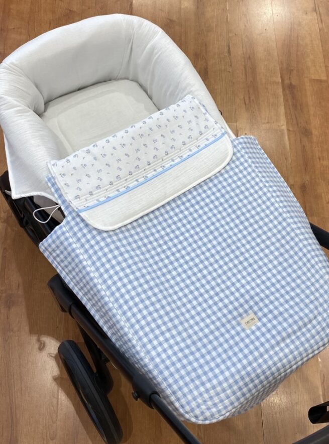 Saco encajado Vichy celeste / F azul